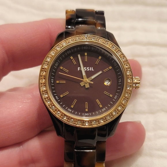 Fossil Tortoise Shell Watch - Picture 1 of 4